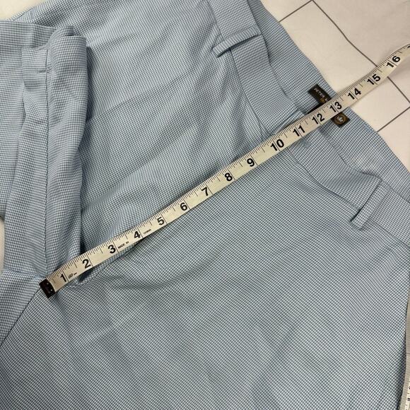 Peter Millar Shorts Mens 38 Crown Sport Blue White Houndstooth Golf Preppy Chino - Picture 9 of 12